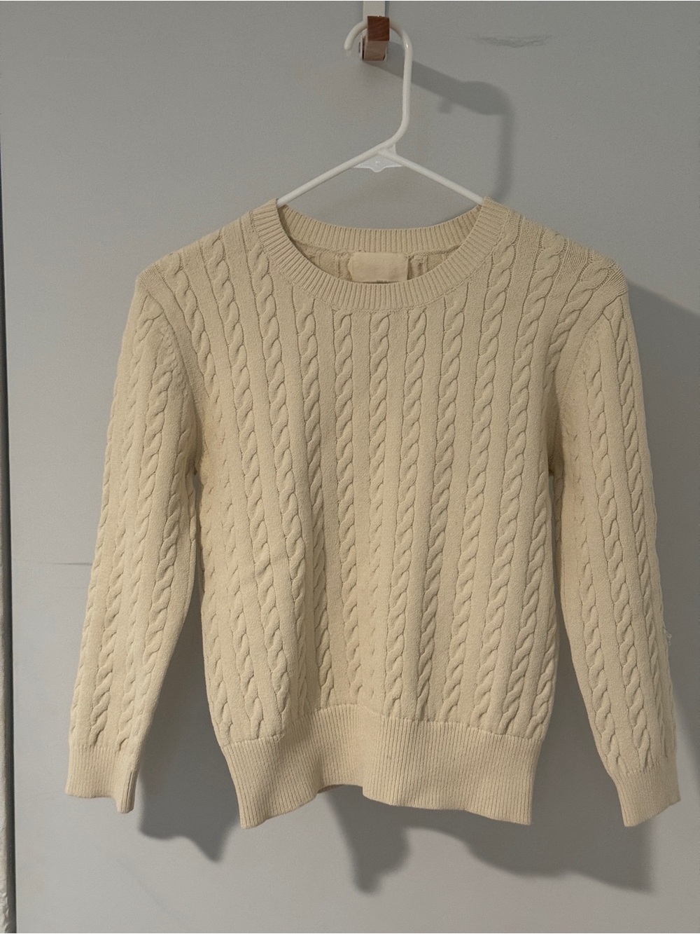 Band of Outsiders Cable Knit Crewneck Ivory
